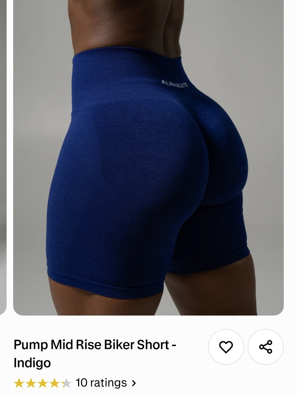 Alphalete Pump Mid Rise Biker Shorts - Indigo Blue